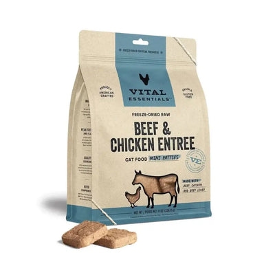 Vital Essentials® Freeze - Dried Raw Beef & Chicken Entree Cat Food Mini Patties - Talis Us