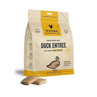 Vital Essentials® Freeze - Dried Raw Duck Entree Cat Food Mini Patties - Talis Us