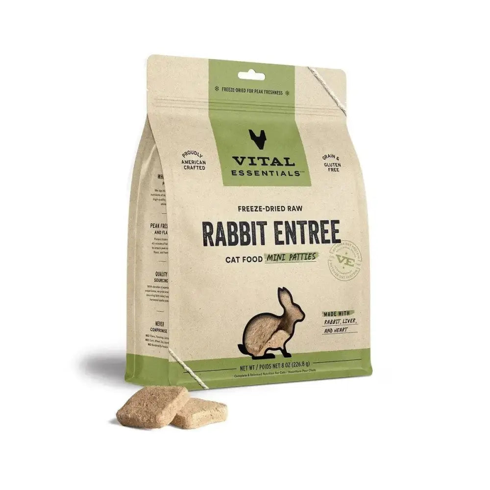Vital Essentials® Freeze - Dried Raw Rabbit Entree Cat Food Mini Patties - Talis Us