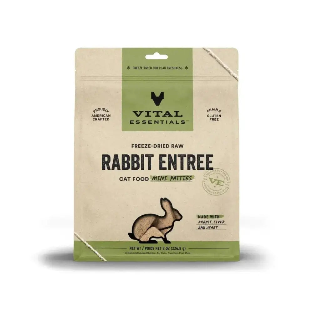 Vital Essentials® Freeze - Dried Raw Rabbit Entree Cat Food Mini Patties - Talis Us