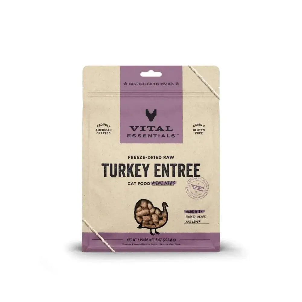 Vital Essentials® Freeze - Dried Raw Turkey Entree Cat Food Mini Nibs - Talis Us