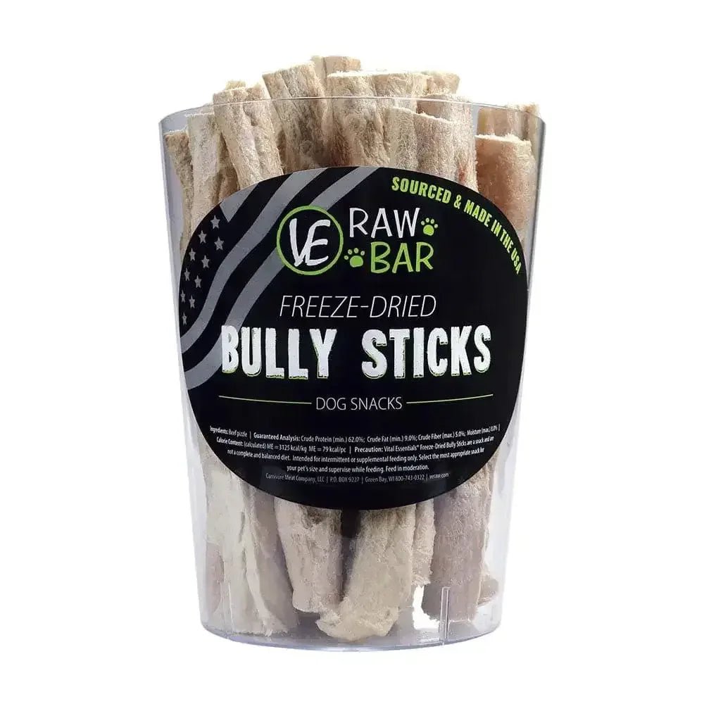 Vital Essentials® Raw Bar Freeze - Dried Bully Sticks Dog Treats 35 Piece/Bag - Talis Us