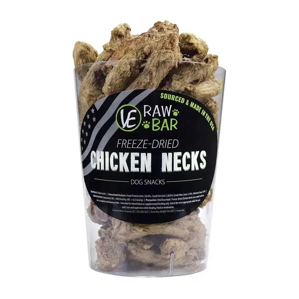 Vital Essentials® Raw Bar Freeze - Dried Chicken Necks Dog Treats 55 pcs - Talis Us