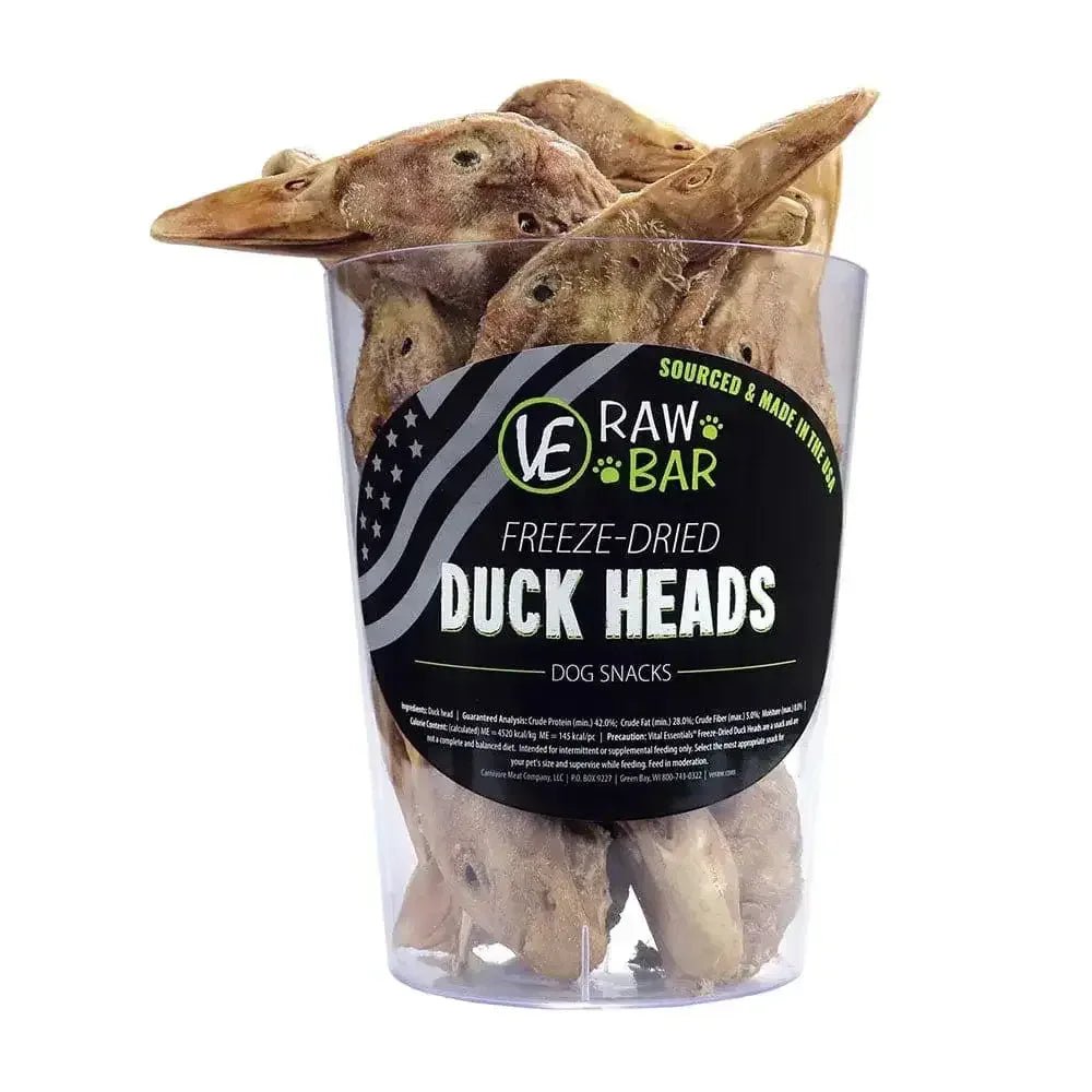 Vital Essentials® Raw Bar Freeze - Dried Duck Heads Dog Treats 20 Piece/Bag - Talis Us
