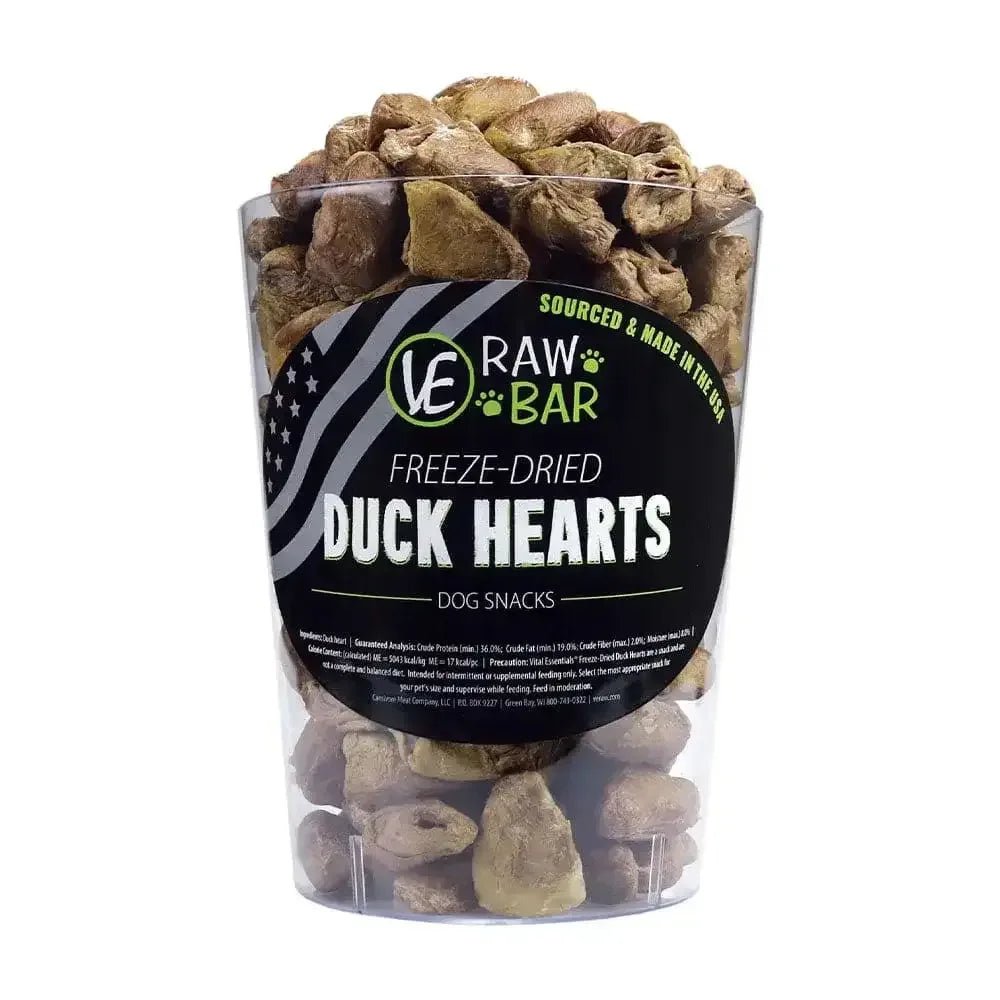 Vital Essentials® Raw Bar Freeze - Dried Duck Hearts Dog Treats 150 pcs - Talis Us