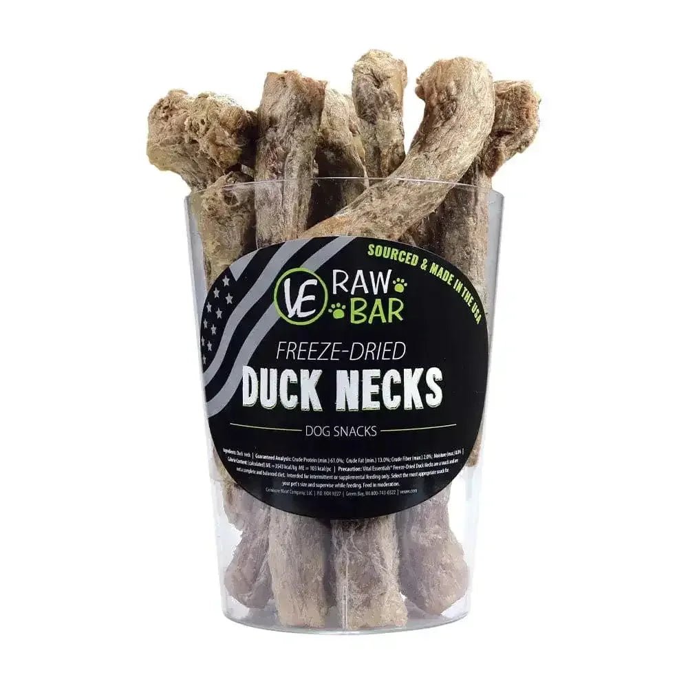 Vital Essentials® Raw Bar Freeze - Dried Duck Necks Dog Treats 24 Piece/Bag - Talis Us