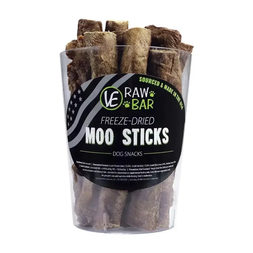 Vital Essentials® Raw Bar Freeze - Dried Moo Sticks Dog Treats 20 Piece/Bag - Talis Us