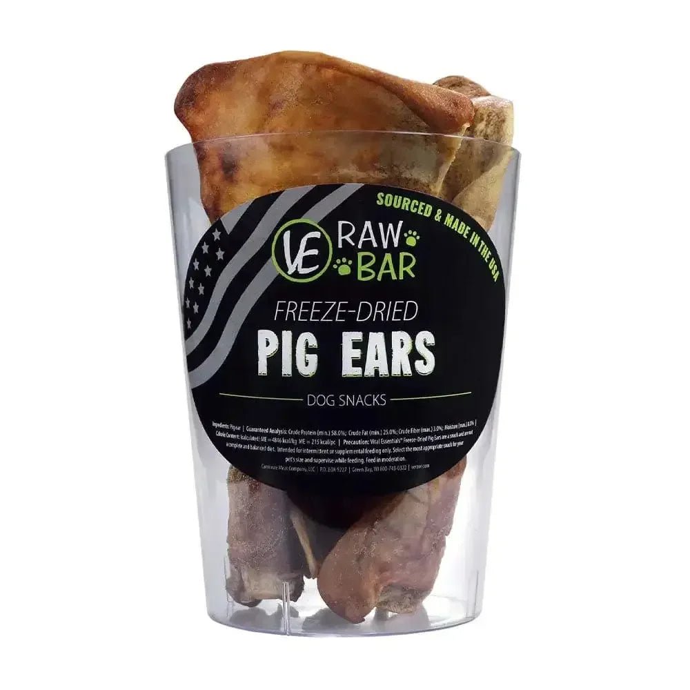 Vital Essentials® Raw Bar Freeze - Dried Pig Ears Dog Treats 18 Piece/Bag - Talis Us