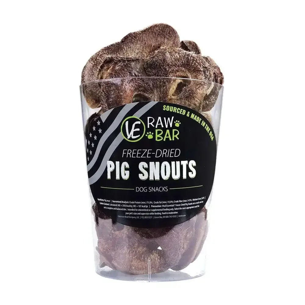 Vital Essentials® Raw Bar Freeze - Dried Pig Snouts Dog Treats 14 Piece/Bag - Talis Us