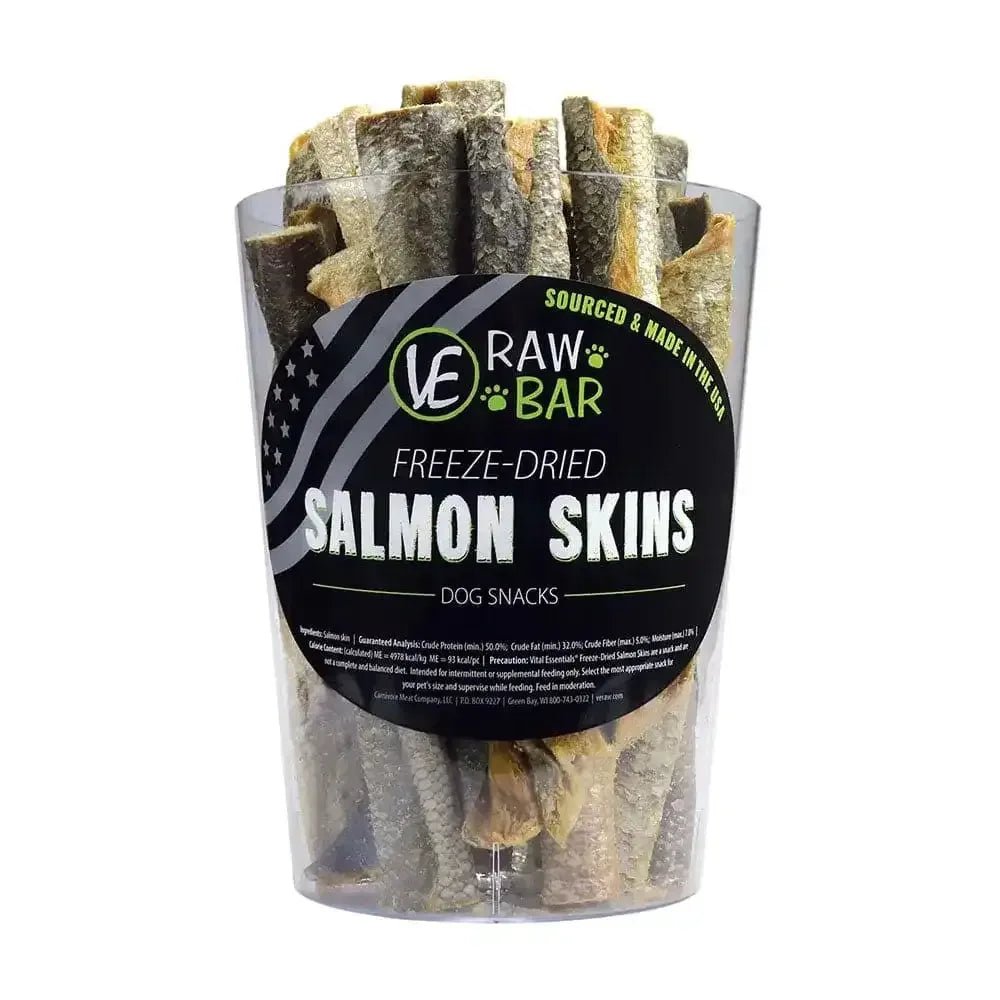 Vital Essentials® Raw Bar Freeze - Dried Salmon Skins Dog Treats 20 Piece/Bag - Talis Us
