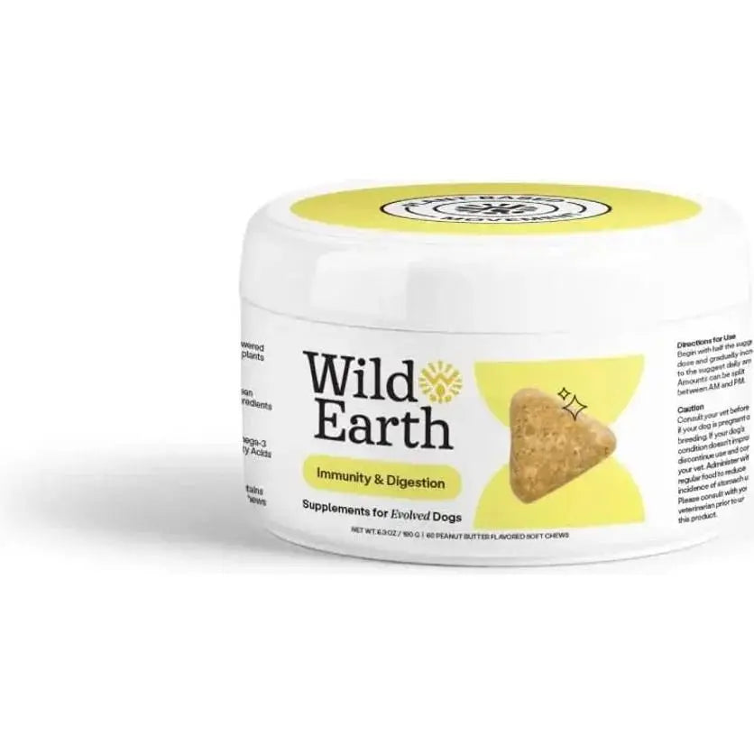 Wild Earth Immunity & Digestion Soft Chews Vegan Dog Supplements - Talis Us