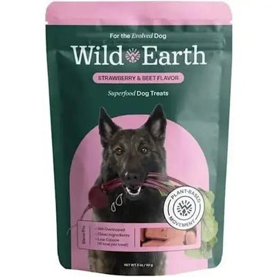 Wild Earth Superfood Vegan Dog Treats with Koji, Strawberry Beet 5oz - Talis Us