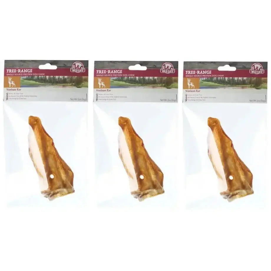 Wild Eats Natural Venison Single Ear Dog Treat Case of 3 - Talis Us