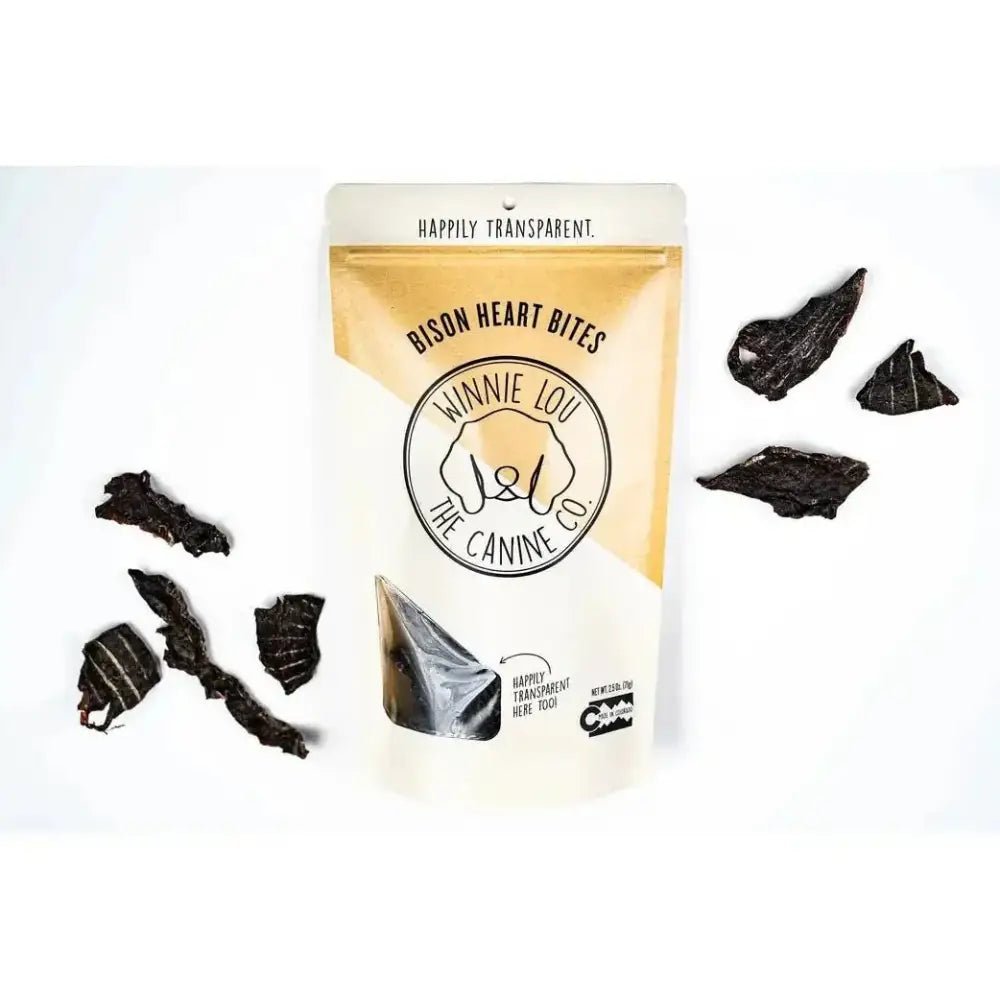 Winnie Lou Bison Heart Bites Dog Treats 4.8 oz - Talis Us