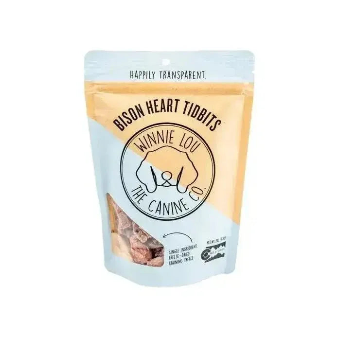 Winnie Lou Bison Heart Tidbits Dog Treats 2 oz - Talis Us