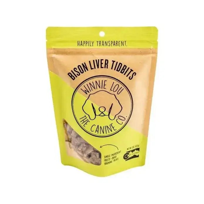 Winnie Lou Bison Liver Tidbits Dog Treats 2 oz - Talis Us