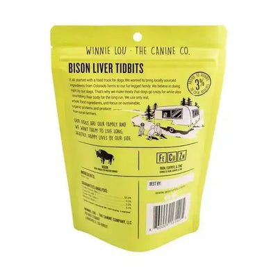 Winnie Lou Bison Liver Tidbits Dog Treats 2 oz - Talis Us