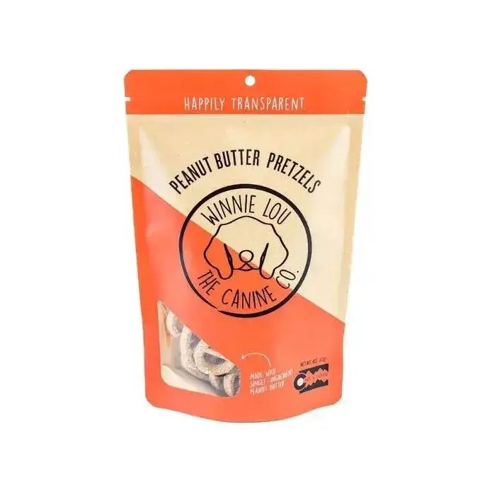 Winnie Lou Peanut Butter Pretzels Dog Treats 3.2 oz - Talis Us