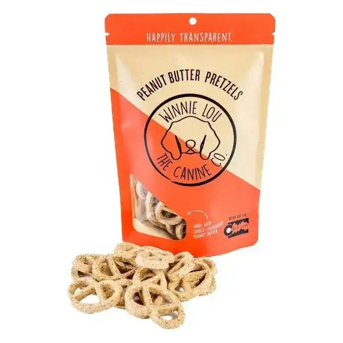 Winnie Lou Peanut Butter Pretzels Dog Treats 3.2 oz - Talis Us