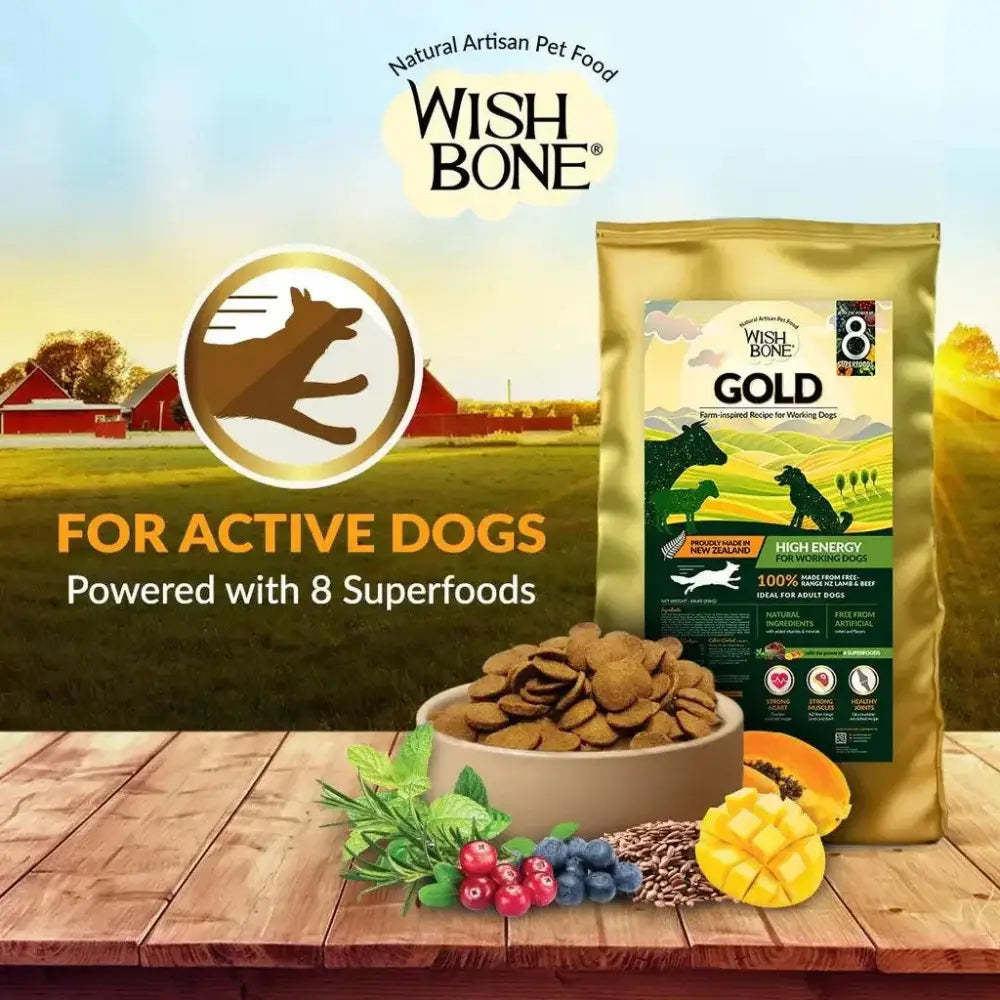 Wishbone Gold for Working Dogs Dry Dog Food 44 lb Wishbone