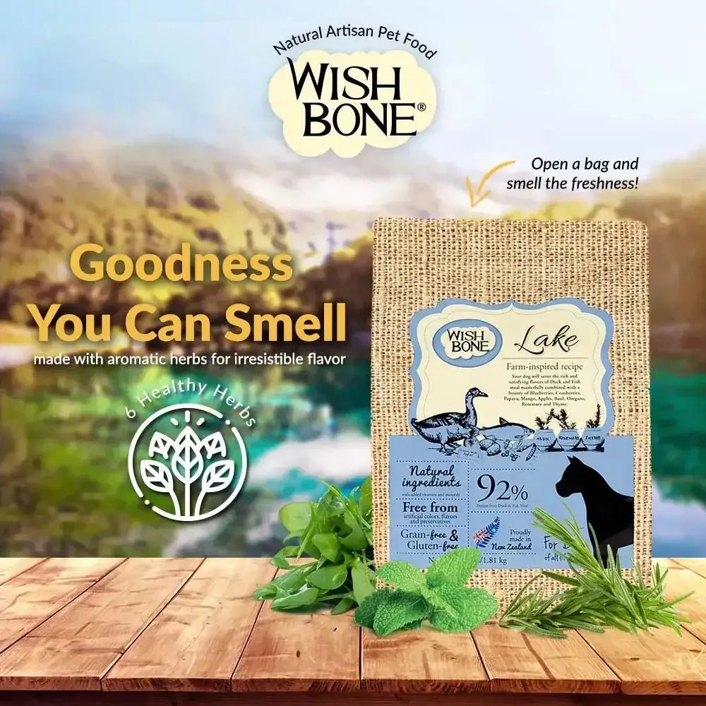 Wishbone Grain Free Lake – Cage - free New Zealand Duck Dry Dog Food - Talis Us