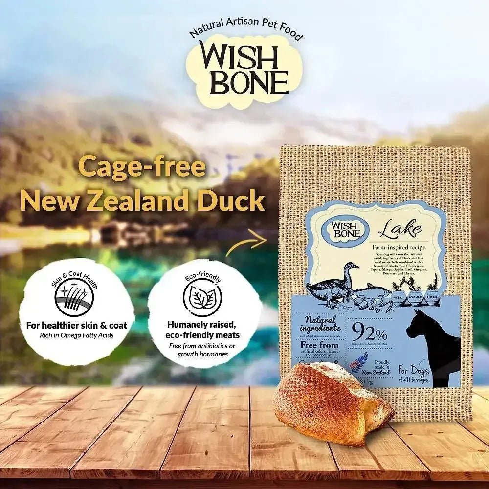 Wishbone Grain Free Lake – Cage - free New Zealand Duck Dry Dog Food - Talis Us