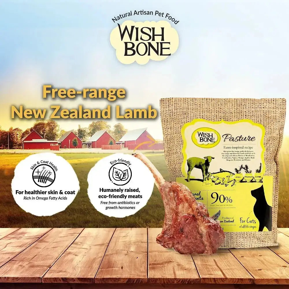 Wishbone Grain Free Pasture Grass-fed New Zealand Lamb Dry Cat Food Wishbone