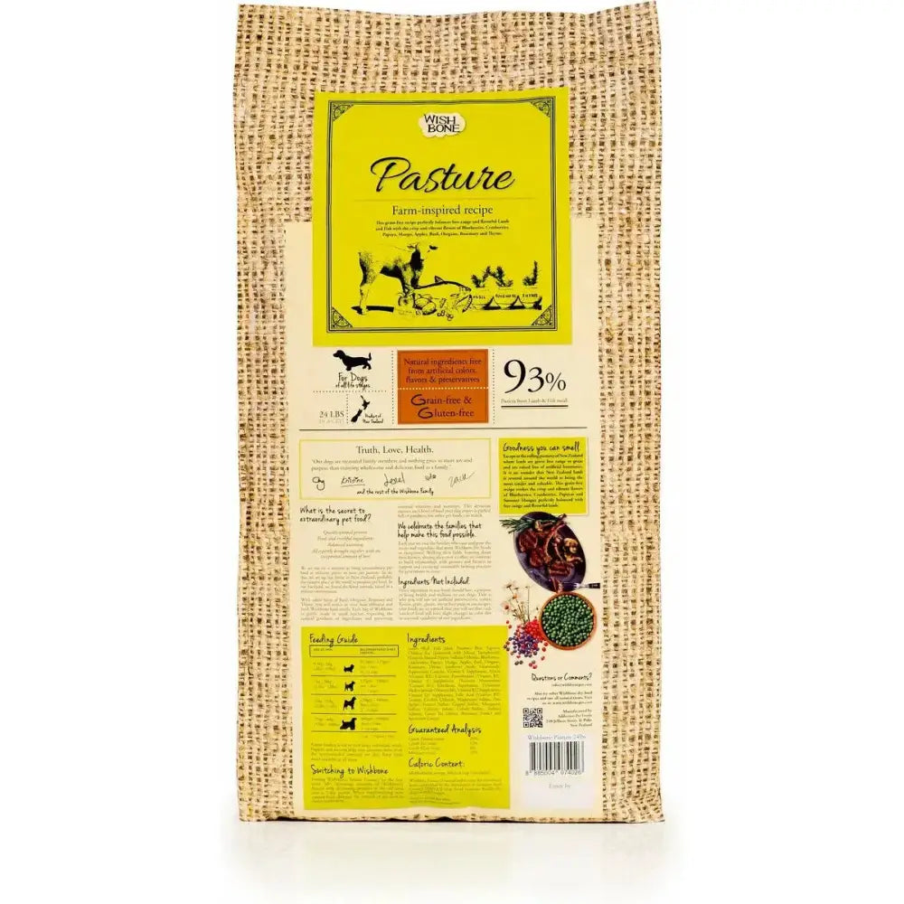 Wishbone Grain Free Pasture  Free-range Grass-fed New Zealand Lamb Dry Dog Food Wishbone