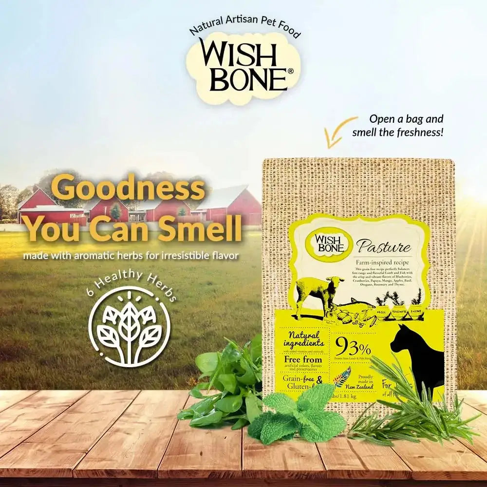 Wishbone Grain Free Pasture  Free-range Grass-fed New Zealand Lamb Dry Dog Food Wishbone