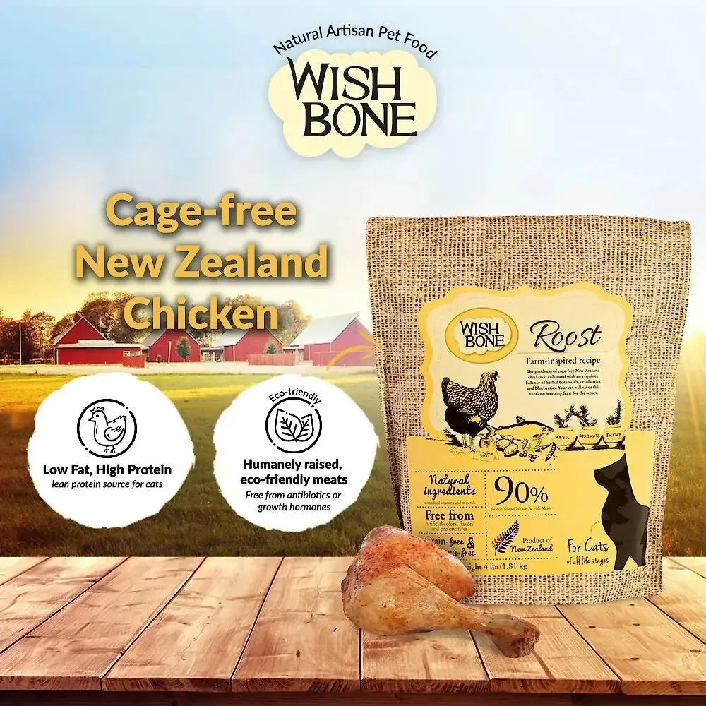 Wishbone Grain Free Roost  Premium New Zealand Chicken Dry Cat Food Wishbone