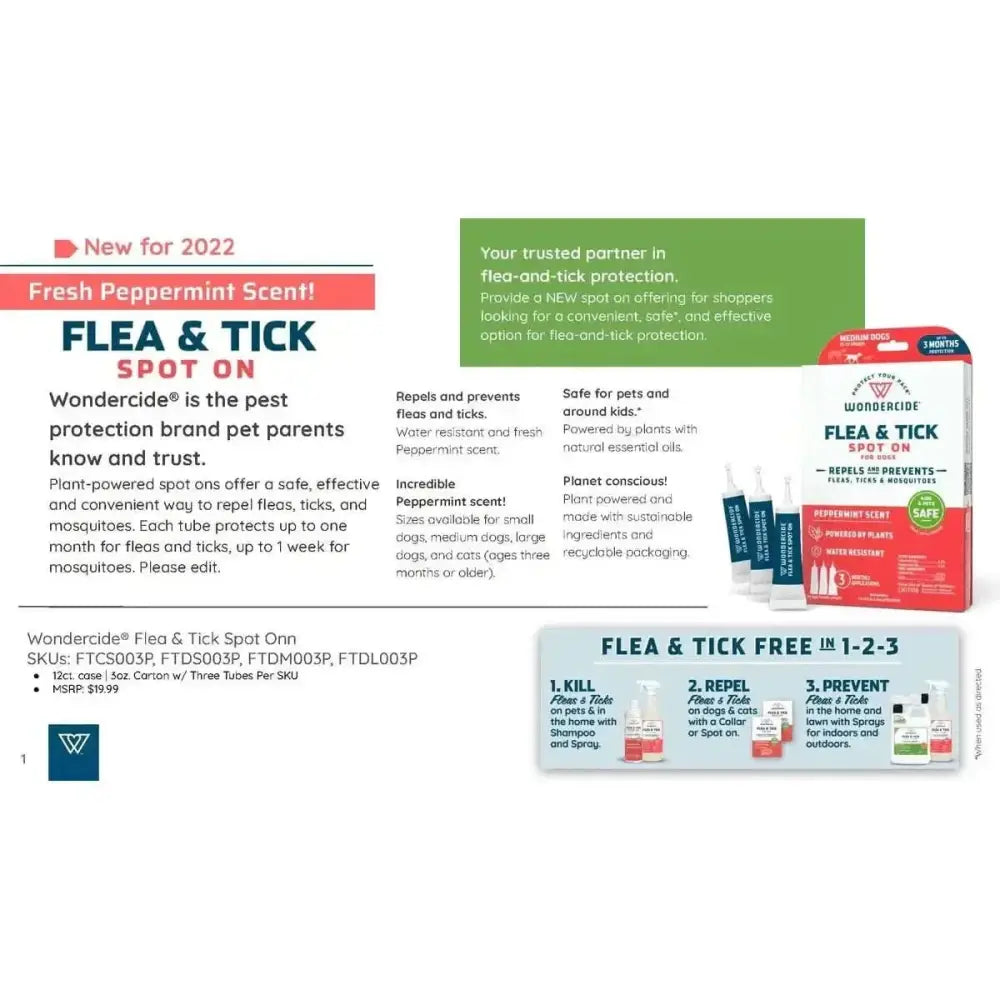 Wondercide Flea & Tick Spot On for Dogs Peppermint - Talis Us