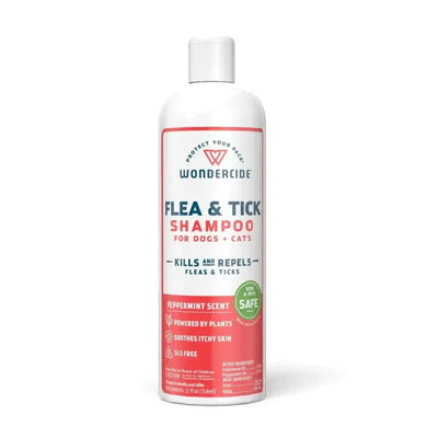 Wondercide Natural Flea & Tick with Essential Oils Dog & Cat Shampoo, Peppermint,12oz. - Talis Us