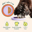 Woof Pet flying disc dog toy made of tooth-friendly rubber, dishwasher safe for easy cleaning