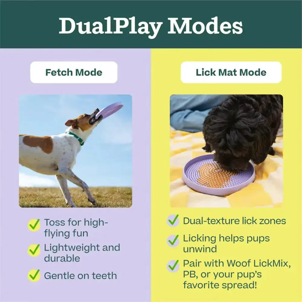 Woof Fly N' Feed Flying Disc Dog Toy & Lick Mat for Enrichment - Talis Us