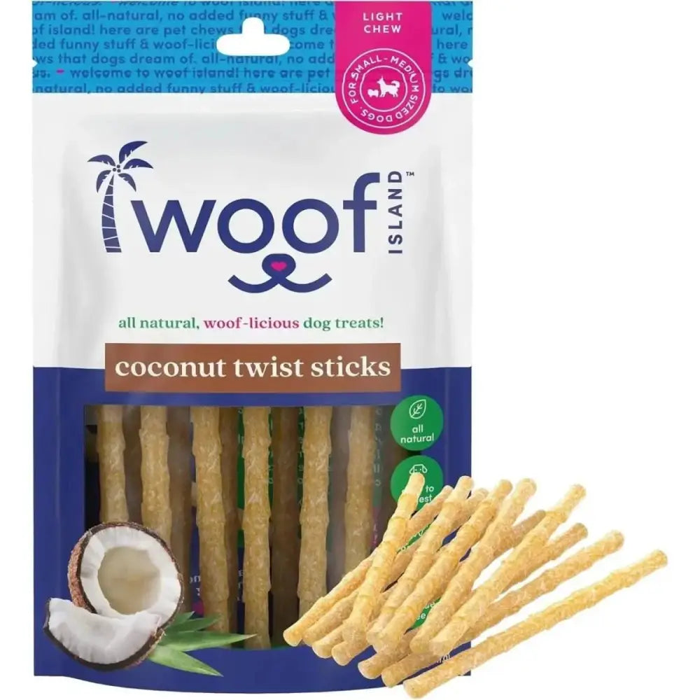 Woof Island Coconut Sticks - All Natural Rawhide Free Dog Chews for Healthy & Happy Pups - Talis Us
