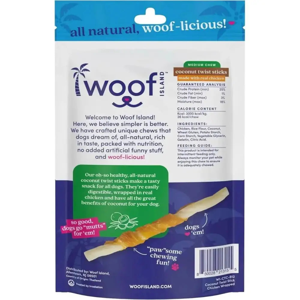 Woof Island Healthy Rawhide Free Coconut and Chicken Chews for Dogs - Talis Us