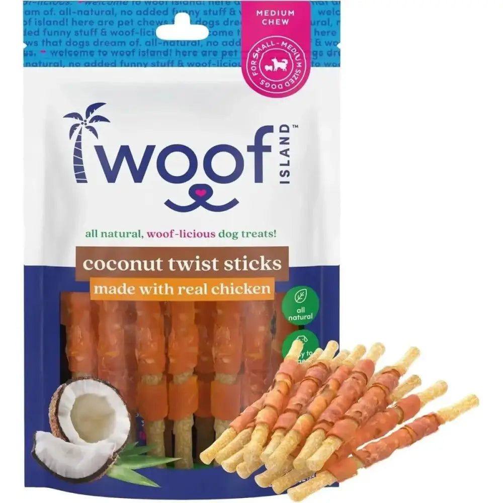Woof Island Healthy Rawhide Free Coconut and Chicken Chews for Dogs - Talis Us