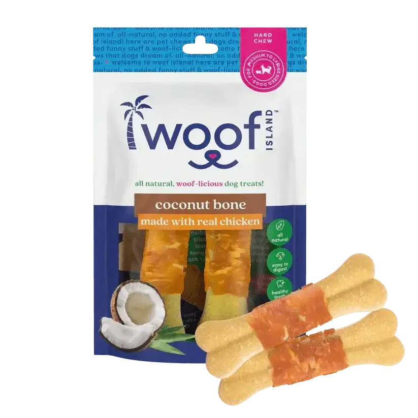 Woof Island Natural Coconut Bones with Chicken Healthy Dog Snacks - Talis Us