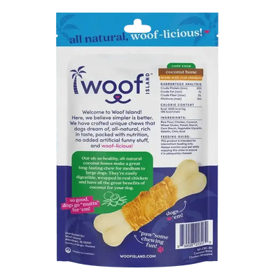 Woof Island Natural Coconut Bones with Chicken Healthy Dog Snacks - Talis Us