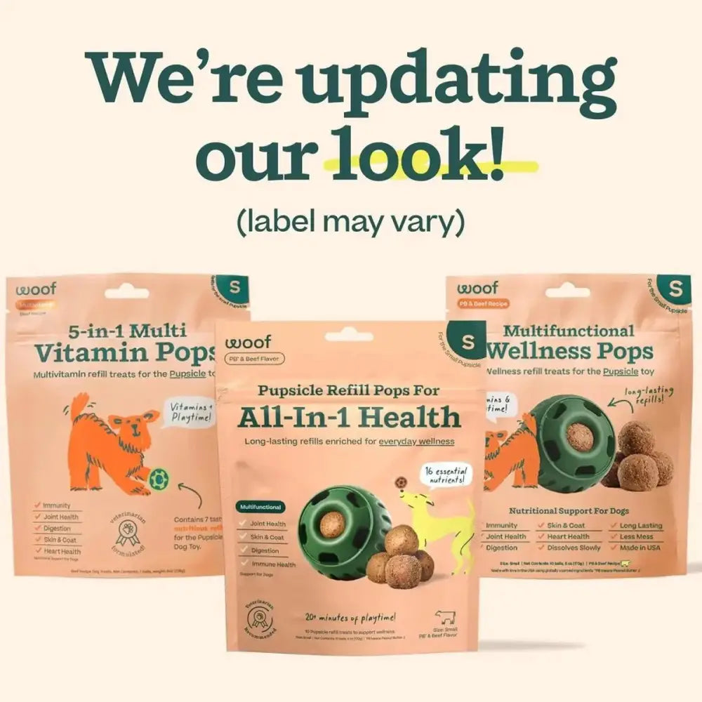 Woof Pet Pupsicle Pops Refills All - in - 1 Health Beef Grain - Free Lickable Dog Treats - Talis Us