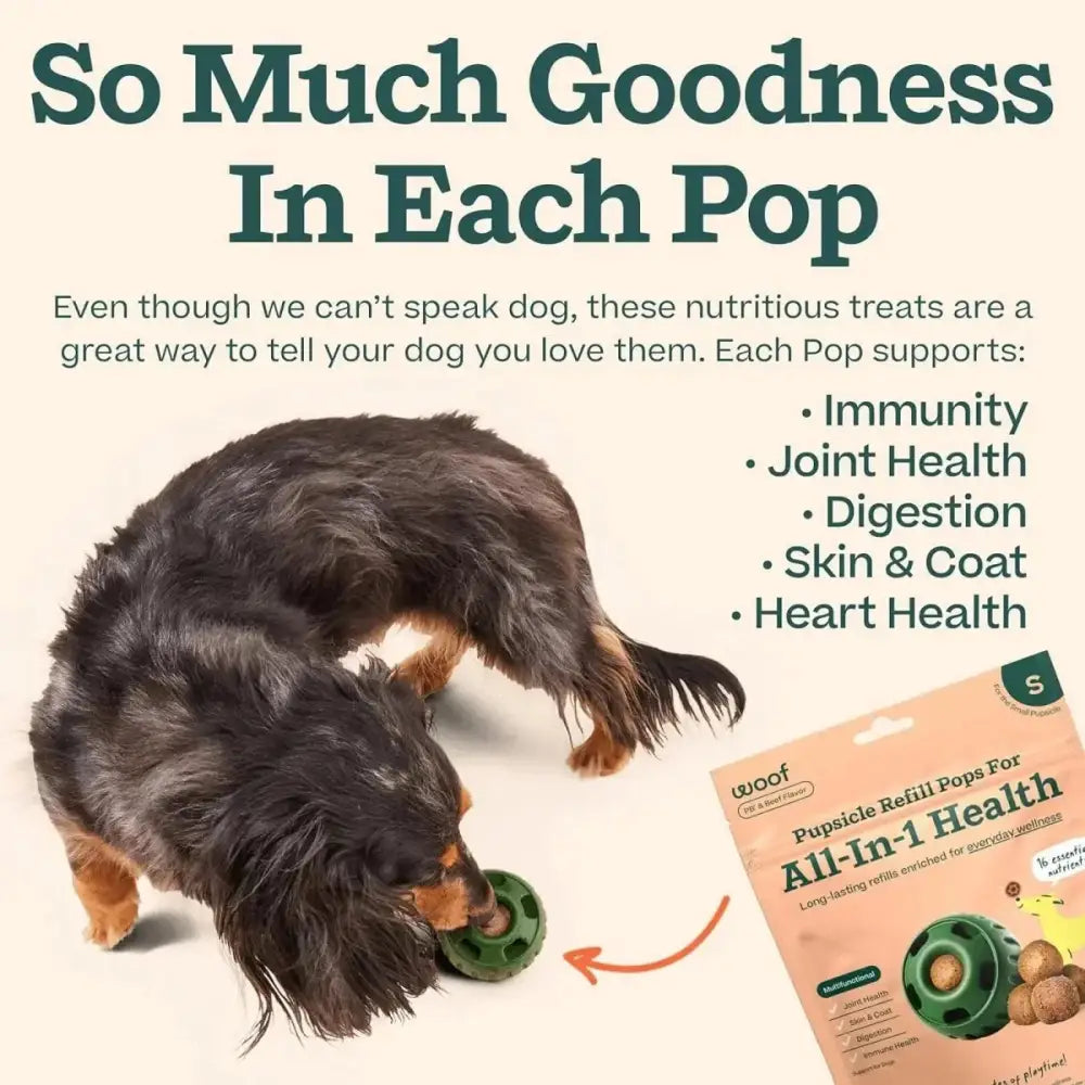Woof Pet Pupsicle Pops Refills All - in - 1 Health Beef Grain - Free Lickable Dog Treats - Talis Us