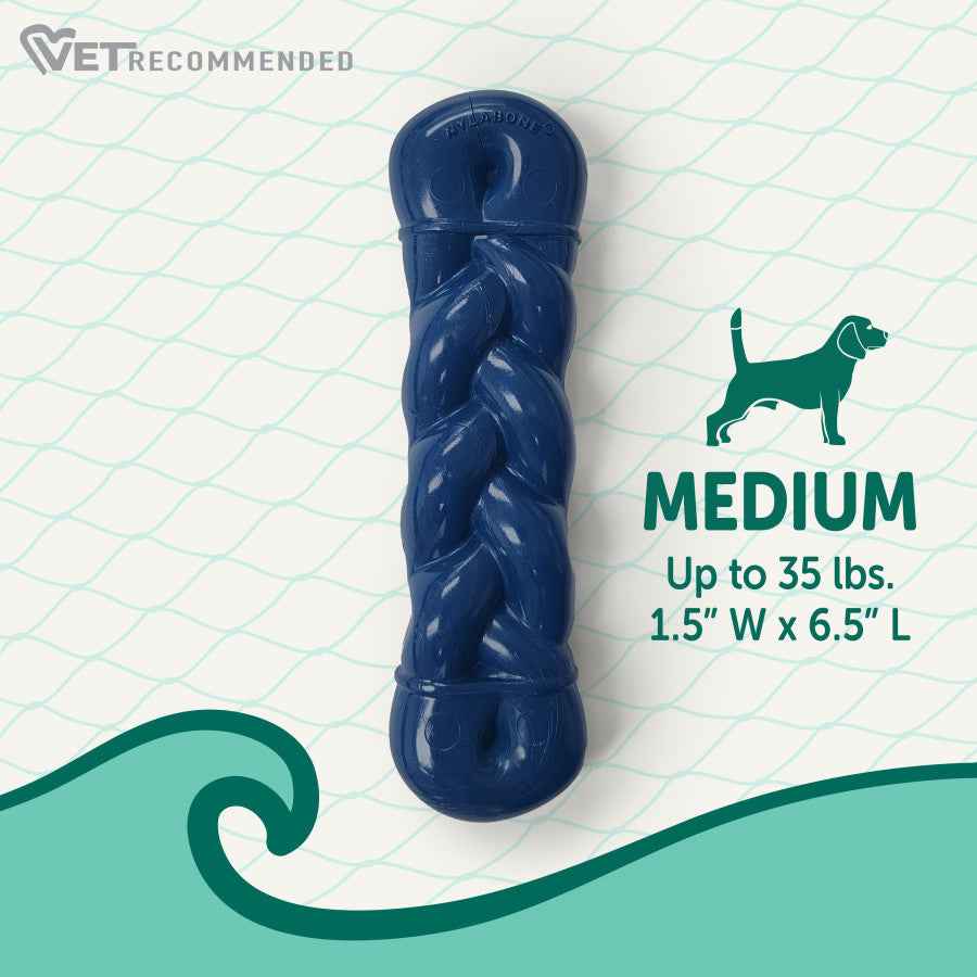 Nylabone Power Chew Love Our Oceans Infinity Braid Bone Dog Chew Toy