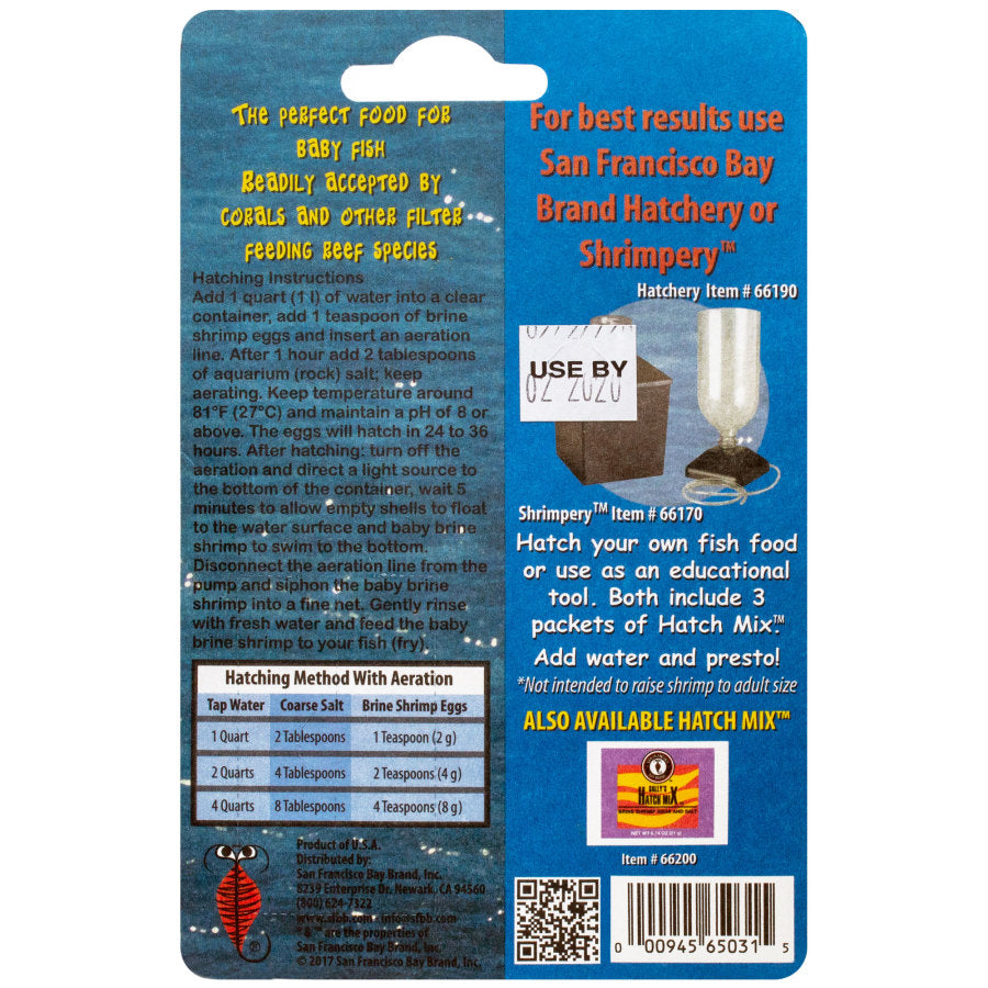 Brine Shrimp Eggs for Baby Fish - San Francisco Bay Brand® 6 Gm Pack