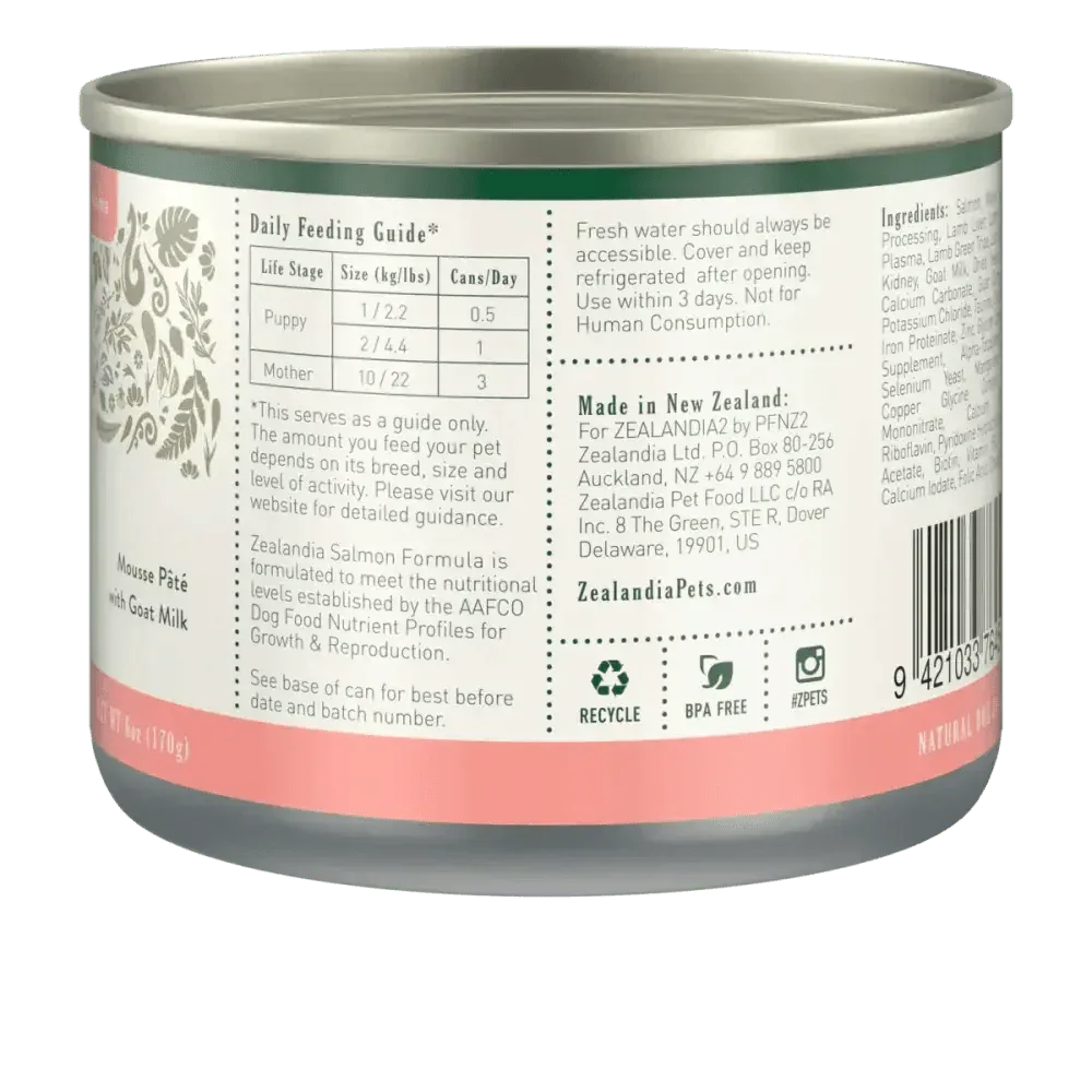 Zealandia Salmon Formula High Protein Wet Puppy Food 24 x 6oz cans - Talis Us