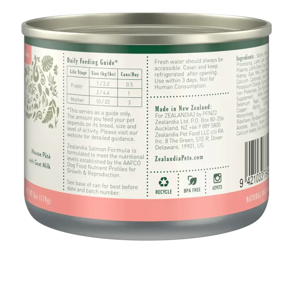 Zealandia Salmon Formula High Protein Wet Puppy Food 24 x 6oz cans - Talis Us