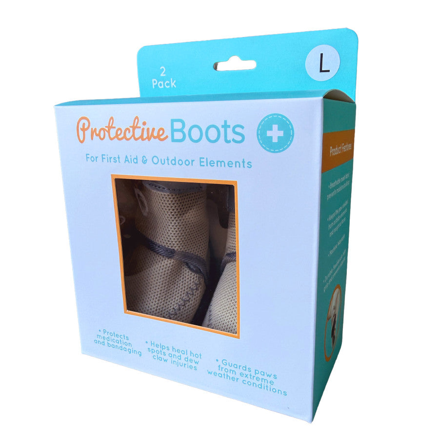 ZenPet large protective dog boots in beige for first aid and outdoor use