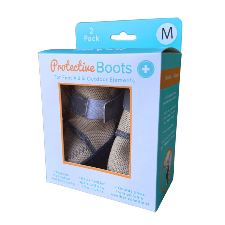 ZenPet protective dog boots in medium size, designed for outdoor use and first aid protection
