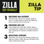 Image showcasing a graphic titled ZILLA TIP with reptile care advice. It includes three points: 1. Consult a specialist to become an expert. 2. Set up proper diet, habitat, and lighting. 3. Keep routine upkeep with fresh bedding like Zilla® Snake Bedding Lizard Litter Natural and food.