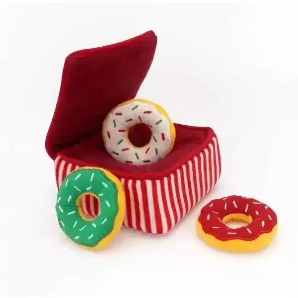 Zippy Paws Holiday Burrow Donutz Box Dog Toys - Talis Us