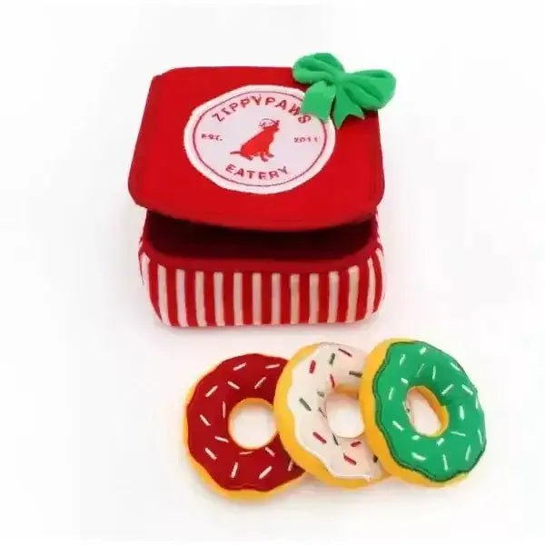 Zippy Paws Holiday Burrow Donutz Box Dog Toys - Talis Us